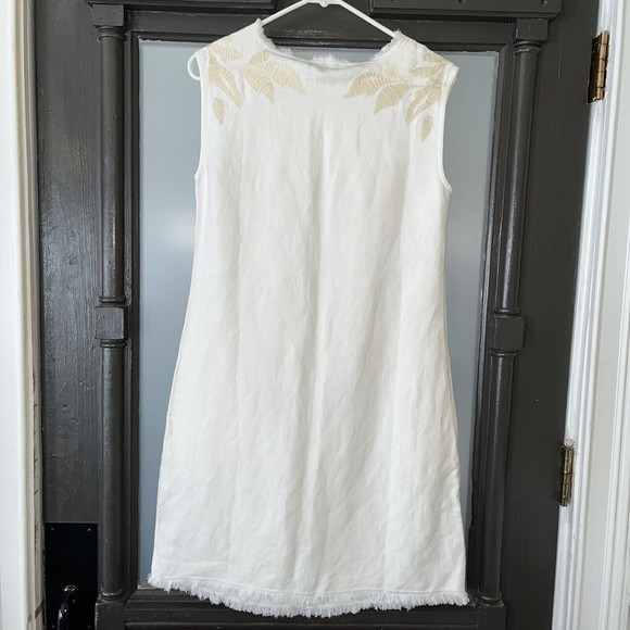 Neiman Marcus Dress Size Small Sleeveless Ivory Cream Embroidered NWT Pockets - Picture 8 of 10
